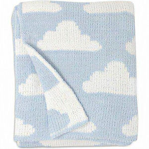 Unisex Blue Clouds Chenille Soft Cozy Fabric Baby Blanket Best Comfort Size40x30